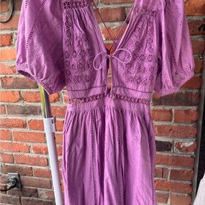 Urban Outfitters Purple Puff Sleeve Sundress